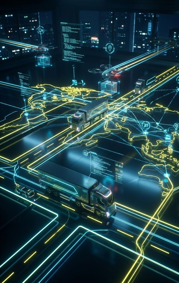 AI Global Logistics Network Concept