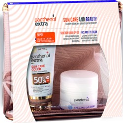 Panthenol Extra Sun Care and Beauty με color Face Gel SPF50 Αντιηλιακή Κρέμα Τζελ Προσώπου 50ml & ΔΩΡΟ Face and Eye Cream 24ωρη Αντιρυτιδική Κρέμα 50ml & ΔΩΡΟ Νεσεσέρ