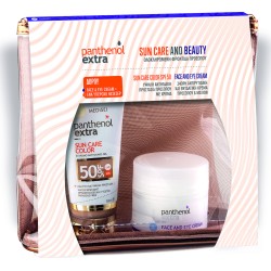Panthenol Extra Sun Care and Beauty με color Face Gel SPF50 Αντιηλιακή Κρέμα Τζελ Προσώπου 50ml & ΔΩΡΟ Face and Eye Cream 24ωρη Αντιρυτιδική Κρέμα 50ml & ΔΩΡΟ Νεσεσέρ