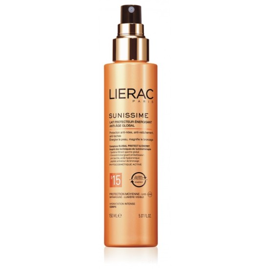 Lierac Sunissime Lait Protecteur Energisant Anti-Age Global SPF15 Αντιηλιακό Γαλάκτωμα Ολικής Αντιγήρανσης 150ml