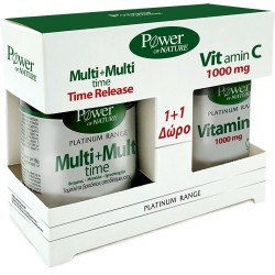 POWER HEALTH Promo Pack Platinum MULTI+MULTI TIME 30s Tabs + ΔΩΡΟ Vitamin C 1000mg 20s Tabs