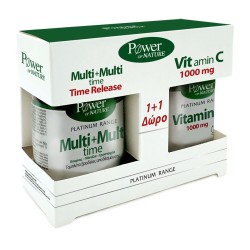 POWER HEALTH Promo Pack Platinum MULTI+MULTI TIME 30s Tabs + ΔΩΡΟ Vitamin C 1000mg 20s Tabs