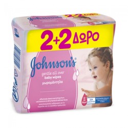 Johnson & Johnson Baby Gentle Allover Cleansing Wipes 56τμχ 2+2 ΔΩΡΟ (224 μωρομάντηλα)