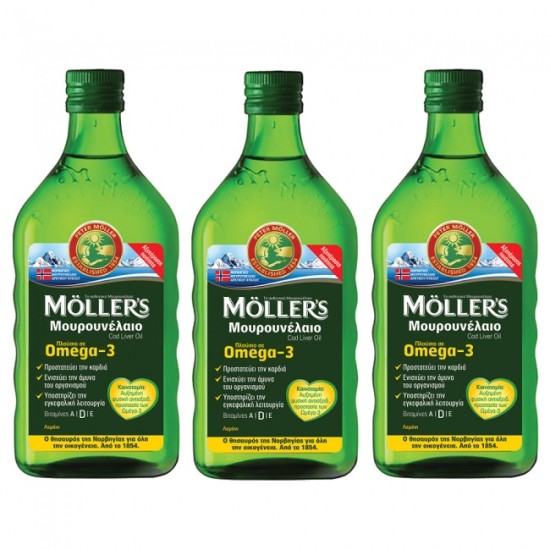 Moller's 3 (Τρία) Μουρουνέλαιο (Cod Liver Oil) Lemon Flavour 250ml Moller's 3 (Τρία) Μουρουνέλαιο (Cod Liver Oil) Lemon Flavour 250ml