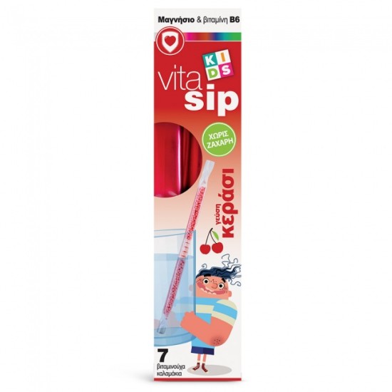 Power Health Vitasip Kids Καλαμάκια με Mαγνήσιο & Βιταμίνη B6 με Γεύση Κεράσι 7τμχ Power Health Vitasip Kids Καλαμάκια με Mαγνήσιο & Βιταμίνη B6 με Γεύση Κεράσι 7τμχ