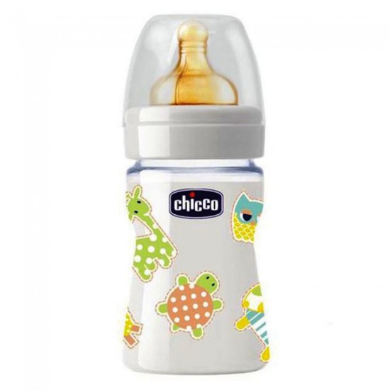 Chicco Μπιμπερό Nature Glass Guffi 150ml Με Θηλή Σιλικόνης Κανονική Ροή 0m+ Chicco Μπιμπερό Nature Glass Guffi 150ml Με Θηλή Σιλικόνης Κανονική Ροή 0m+