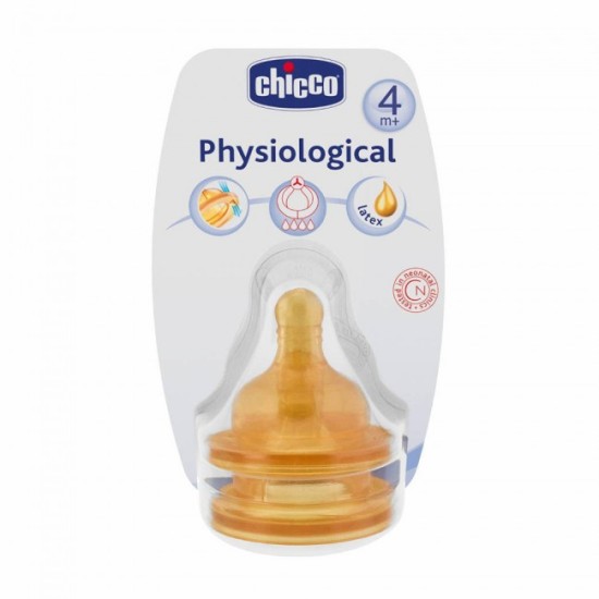 Chicco Θηλή Καουτσούκ Με Ροή Φαγητού 4m+ Chicco Θηλή Καουτσούκ Με Ροή Φαγητού 4m+